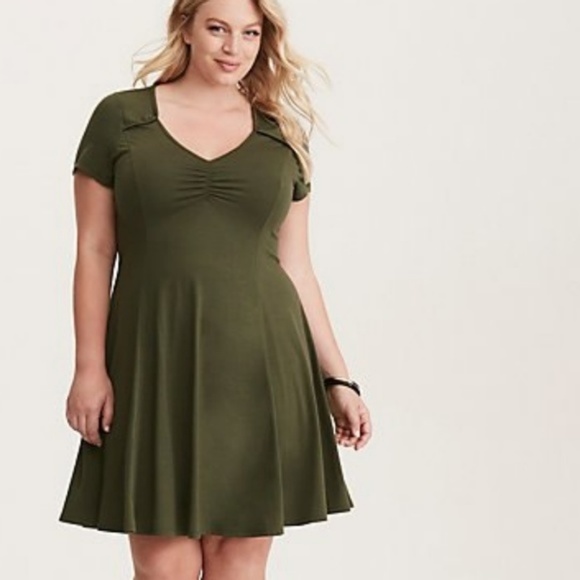 olive skater dress